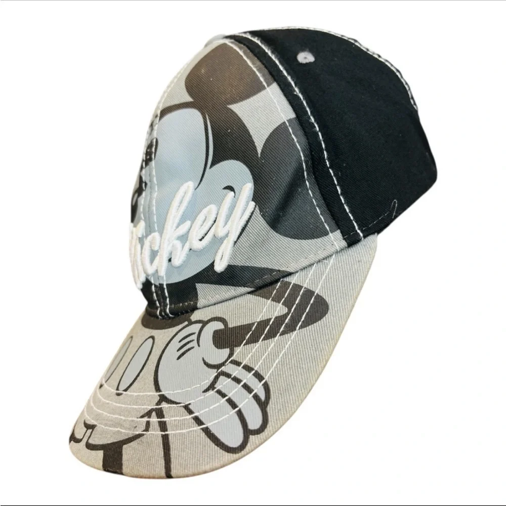 Disney Mickey Mouse Kids Adjustable Hat in Black and Gray
